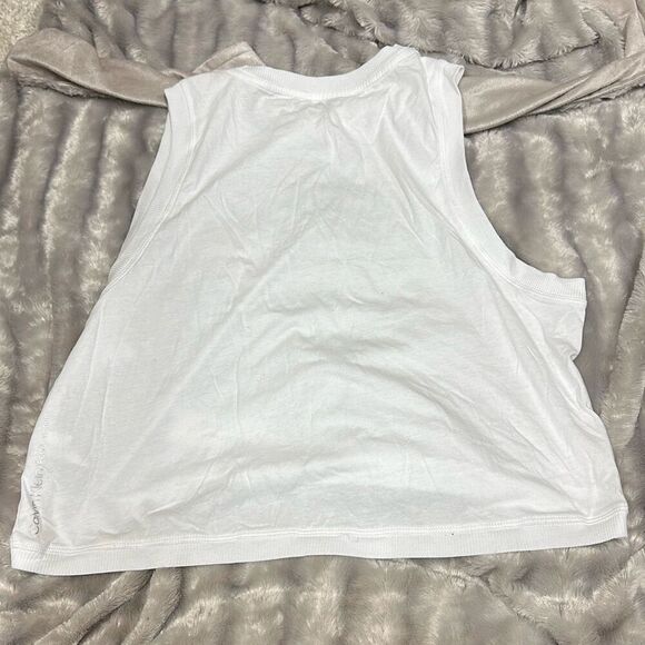 CALVIN KLEIN PERFORMANCE Women S Muscle Tank White Size L - Picture 3 of 3